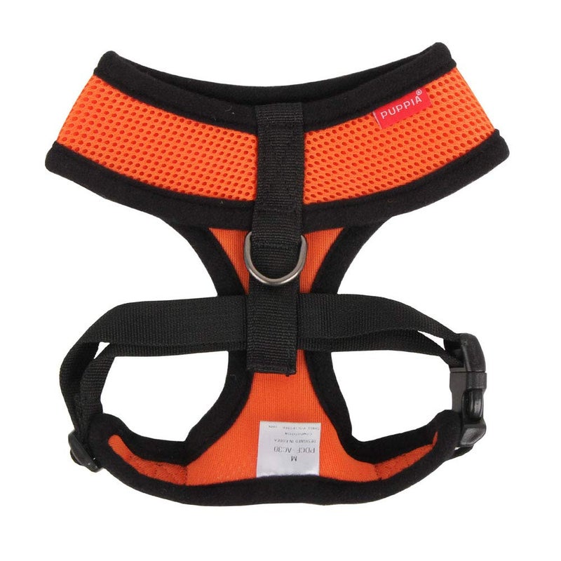 Puppia Soft Dog Harness No Choke Over-The-Head Triple Layered Breathable Mesh Adjustable Chest Belt and Quick-Release Buckle, Orange, X-Small - Image 2